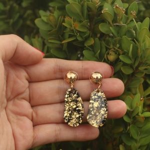 New Gold black‎ Acrylic dangling resin earrings